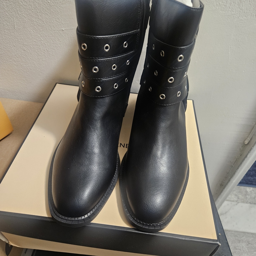 BCBGeneration Black Ankle Boots with Strap Detail